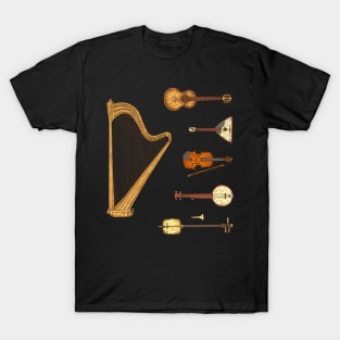 String Musical Instruments. Sticker Pack T-Shirt